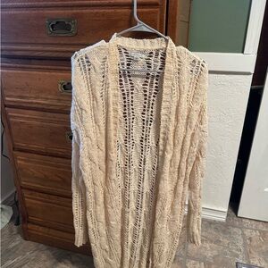 American Eagle Outfitters Cream Knit Cardigan